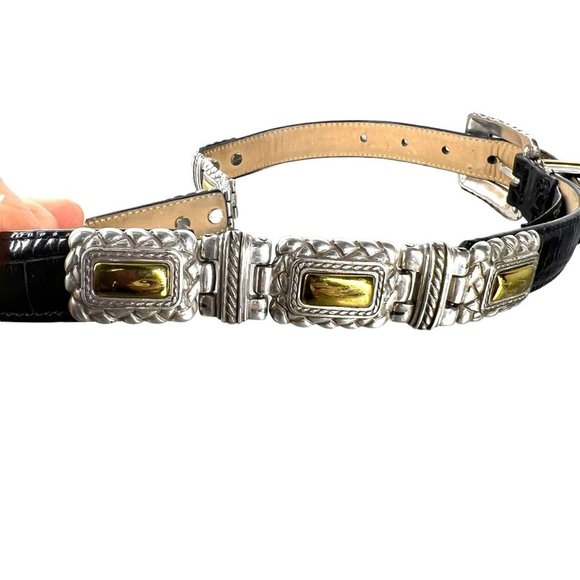 Brighton Black Alligator Embossed Genuine Leather Belt Small main image 4